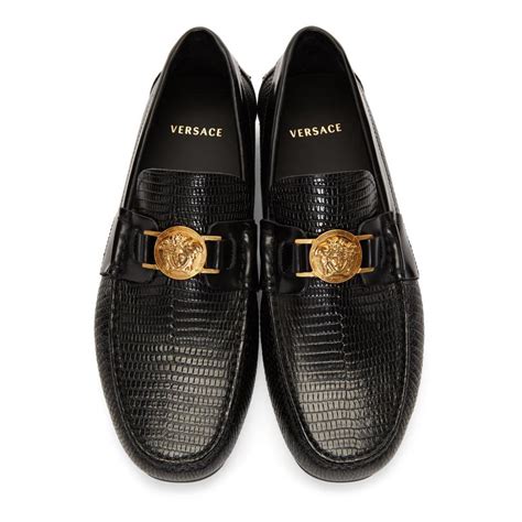 versace shoes loafers leather|medusa apron toe loafer men.